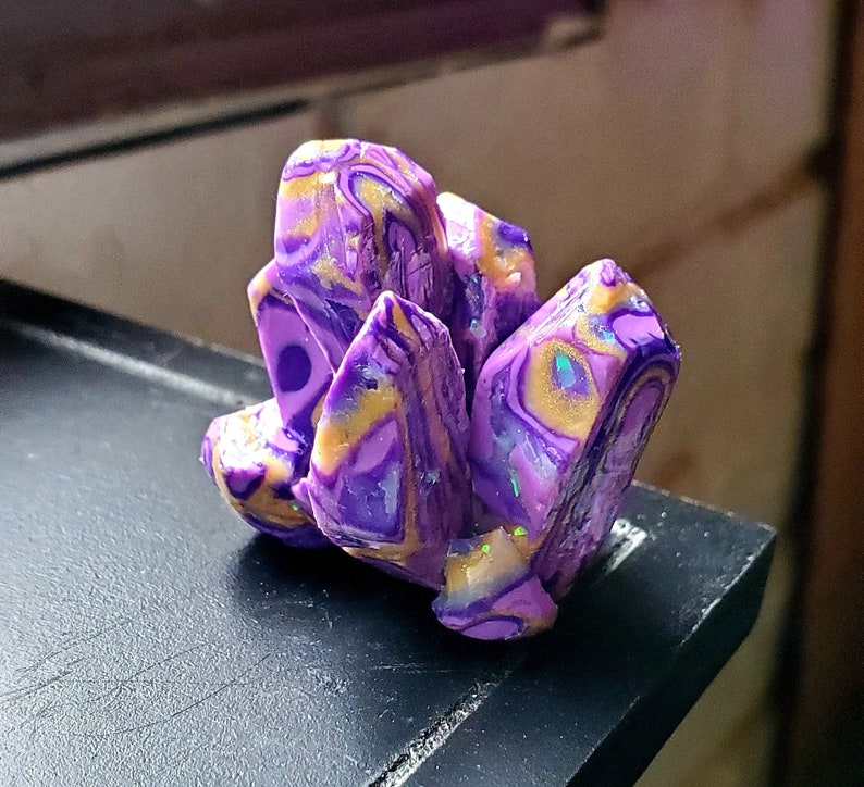 Polymer Clay Crystal Cluster Handmade Witchy Decor Witchy Crystals Custom Ring Holder Custom Polymer Clay Crystals