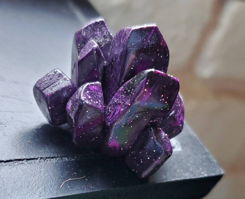 Polymer Clay Crystal Cluster Handmade Witchy Decor Witchy Crystals Custom Ring Holder Custom Polymer Clay Crystals