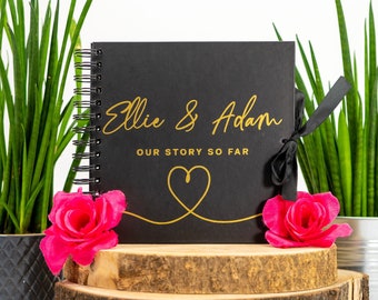 Our Story So Far Personalised Scrapbook, Couples Memory Book, Gifts for Her, Valentine's Anniversary Photo Album, Couples Scrapbook