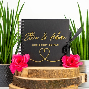 Our Story So Far Personalised Scrapbook, Couples Memory Book, Gifts for Her, Valentine&#39;s Anniversary Photo Album, Couples Scrapbook
