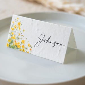 Plantable Names Cards, Wildflowers, Eco-Friendly place card, Seeded Paper, Place Setting Card, Printed Place Setting Cards, Wildflower