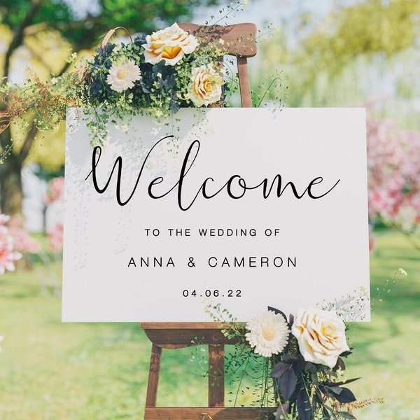Wedding Welcome Sign, Wedding Decor, A1, A2, Personalised Wedding Sign, Wedding Gift, Welcome Wedding Board,