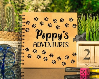 Personalisiertes Scrapbook, Hunde Abenteuer, Erinnerungsbuch Geschenk, Hund Geschenk, Welpe, Welpe, Hund Fotoalbum, Welpe Fotoalbum Geschenk