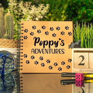 Álbum de recortes personalizado, Aventuras para perros, Regalo de libro de recuerdos, Regalo para perros, Cachorro, Cachorros, Álbum de fotos para perros, Álbum de fotos para cachorros