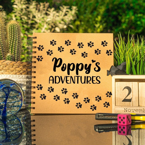 Personalised Scrapbook, Dogs Adventures, Memory Book Gift, Dog Gift, Puppy, Puppies, Dog Photo Album, Puppy Photo Album Gift