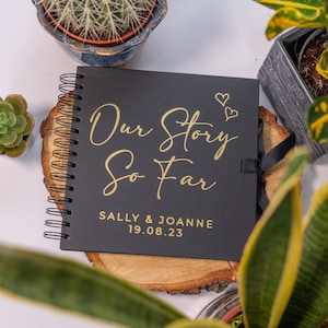 Our Story So Far Personalised Scrapbook, Couples Memory Book, Gifts for Her, Valentine&#39;s Anniversary Photo Album, Couples Scrapbook