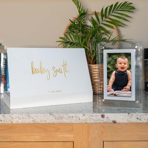 New Baby Digital Photo Frame With Personalised Gift Box, Newborn Gift, New Family Present, Baby Memories, Digital Video Frame, Video Display