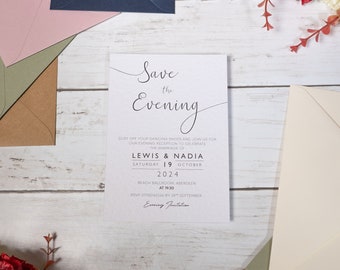 Gorgeous Save the Evening Invites, Wedding Invitations, Save The Evening, Evening Reception, Wedding stationary, Invites, Luxury Invitations