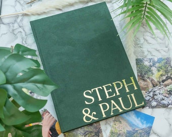 Emerald Green Velvet Photo Album, Perfect Couples Memory Book, Family Photos, Holidays Pictures, Photo Book, Memory Album, Wedding Keepsake