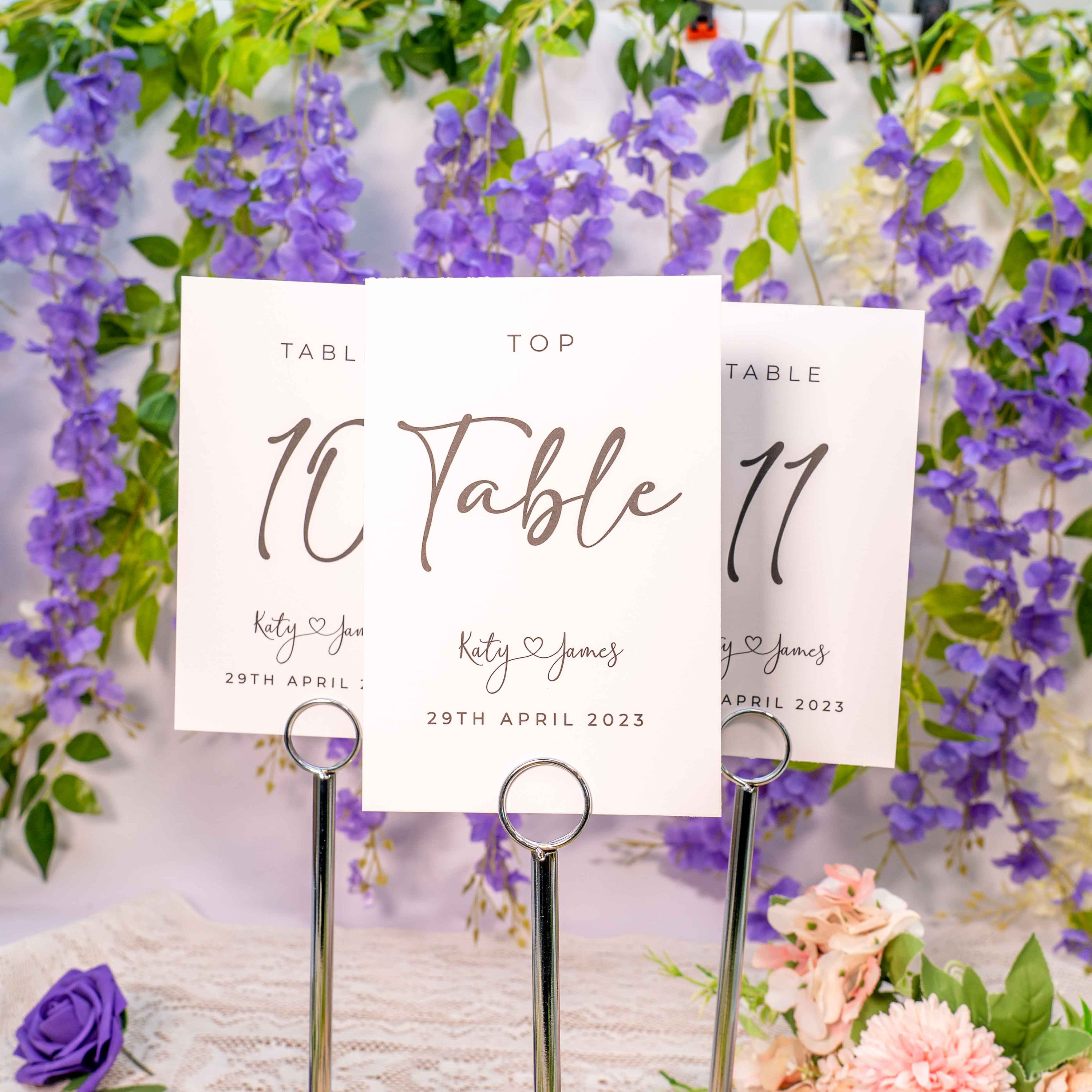 Wedding Table Numbers, Reception Table Numbers, Simple Table Number ...