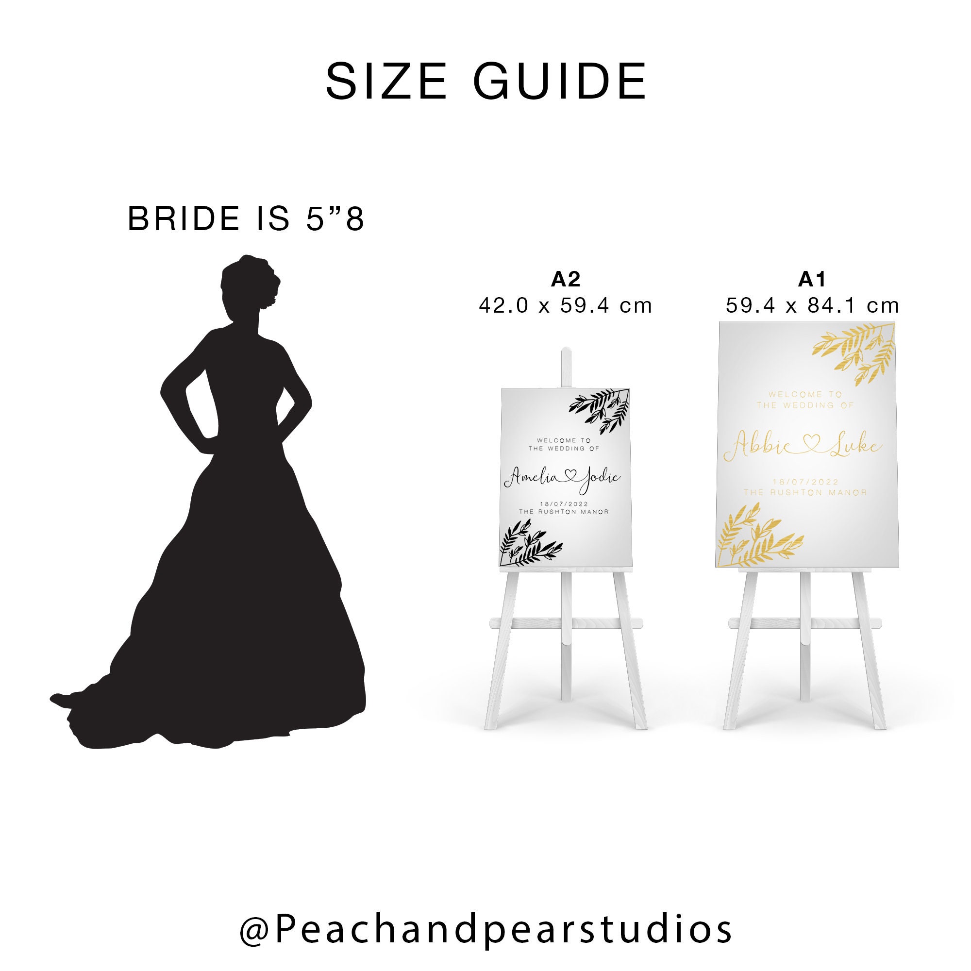 Wedding Welcome Sign, Portrait Wedding Decor, A1, A2, Personalised