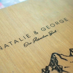 Wooden Adventure Scrapbook, Mountain Couple, Hiker Couple, Hiking Scrapbook, Adventure Couple, Travel Photo Album, Travel Journal