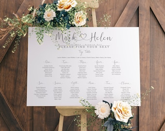 Personalised Wedding Table Seating Plan, Wedding Seating Chart, Wedding Seating Plan, Wedding Seating sign, Table Plan, Seating Planner