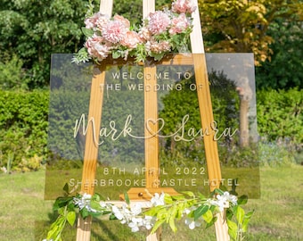 Personalised Sign, Bronze Tint Acrylic Sign, Wedding Welcome Sign, Clear Wedding Signs, Acrylic Board, Wedding Decor, Acrylic Sign, Decor