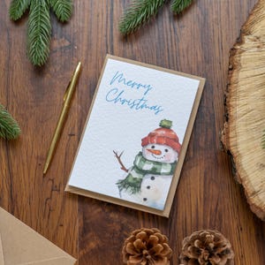 Cartão de Natal Boneco de Neve, Pacote com 5 ou 10, Designs Individuais, Perfeito para Entes Queridos, Cartão Texturizado, Designs Bonitos, Moderno, Neta