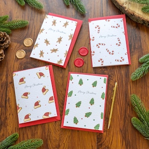Lot de 4 cartes de Noël, lot de 4 ou 8, cartes de Noël pour maman, papa, grand-mère, grand-mère, collègue, jolies cartes, cartes de Noël pour couple