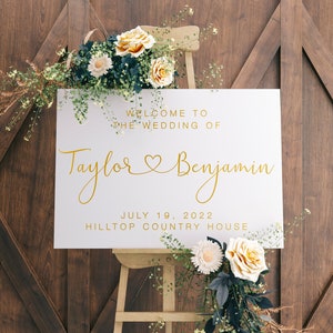 Wedding Welcome Sign, Heart Design, A1, A2, Wedding Decor, Personalised Wedding Sign, Wedding Gift, Welcome Wedding Board image 8