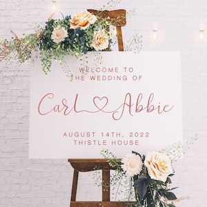 Wedding Welcome Sign, Heart Design, A1, A2, Wedding Decor, Personalised Wedding Sign, Wedding Gift, Welcome Wedding Board image 6