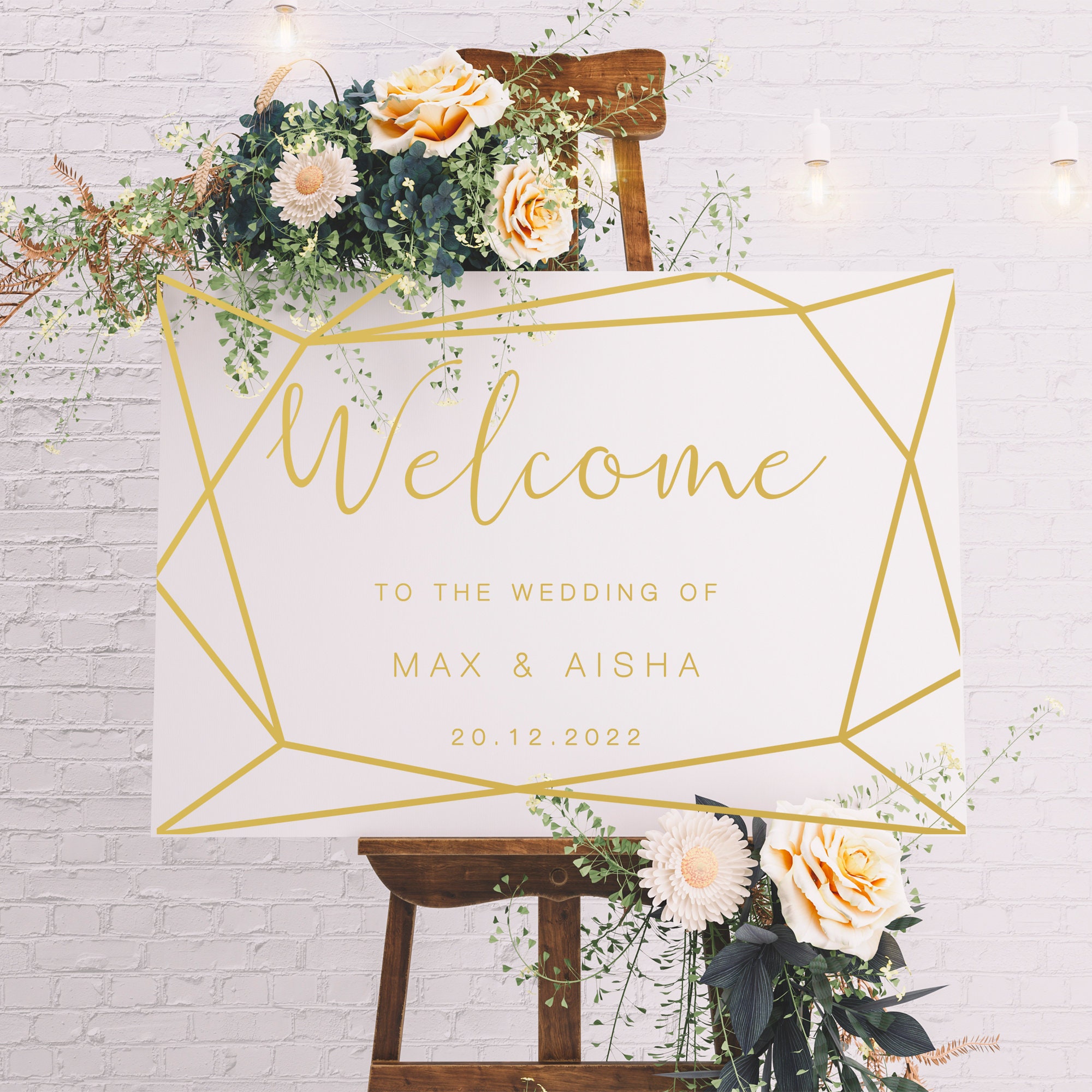 【受注製作品】Wedding Welcome Board Amazon.com: 24x18