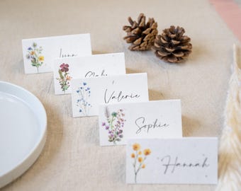 Segnaposto misti di fiori selvatici piantabili, carta con semi, ecologici