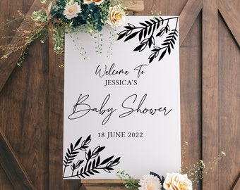 Signe de fête de bébé PHYSIQUE, panneau de bienvenue personnalisé, signe de baptême de bébé de bienvenue, signe de fête de baptême pour enfants, baby shower, décor de baptême