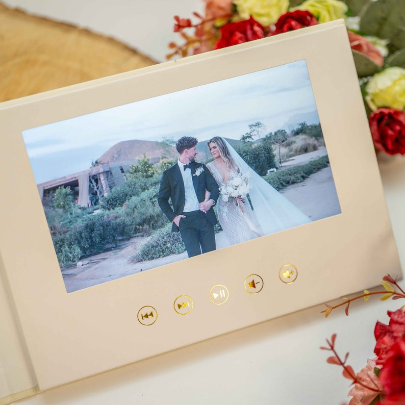 Wedding Video Book, Wedding Gift, Wedding Videography, Wedding Film, Video Book Keepsake, Married Couple Book, Built in LCD Screen