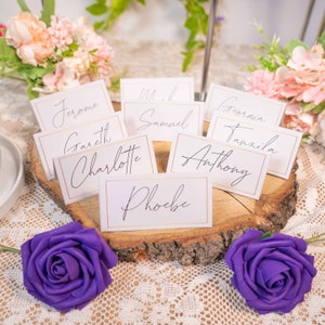 Tarjetas de lugar personalizadas para bodas, tarjetas de asientos para mesa, etiquetas de asientos de boda, configuración de lugar de boda, tarjetas de nombre de mesa, caligrafía