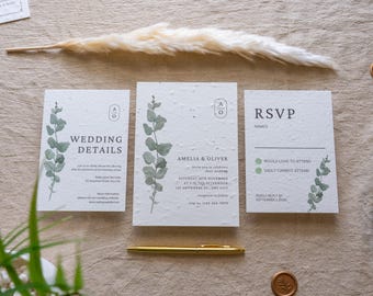 Seeded Wedding Invitations, Plantable Wedding Invitations, Eco-Friendly Invites, Seeded Paper Wedding Invitations, Sustainable Invitations