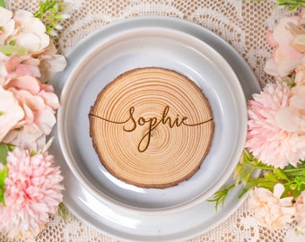 Personalised Place Names, Wedding Coasters, Wedding Place Setting,  Wedding Favours, Table Decor, Rustic Wedding Table Seating