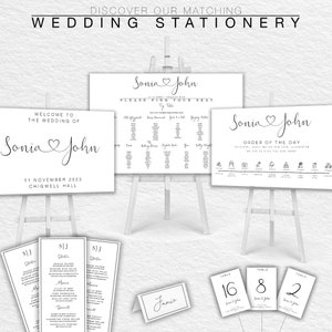 Portrait Order Of The Day Sign, Seating Chart, A1 Wedding Sign, Find Your Seat Sign, Order Of Service, Wedding Sign Table, Guest Chart image 4