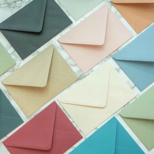 Premium Coloured Envelopes C6, 5x7, Wedding Invitation or RSVP Envelopes, Save The Date Envelope, Printing Guest Addressing