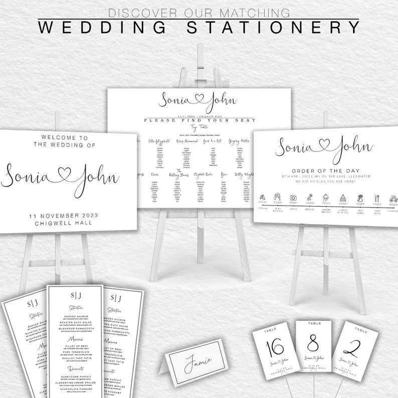 Wedding Welcome Sign, Heart Design, A1, A2, Wedding Decor, Personalised Wedding Sign, Wedding Gift, Welcome Wedding Board image 3
