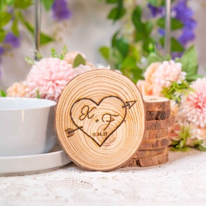 Personalised Engraved Coasters, Wedding Favours, Rustic Wedding, Wedding Coasters, Wedding Decoration, Wedding Gifts,