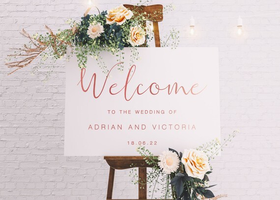 Wedding Welcome Sign, Wedding Decor, Personalised Wedding Sign
