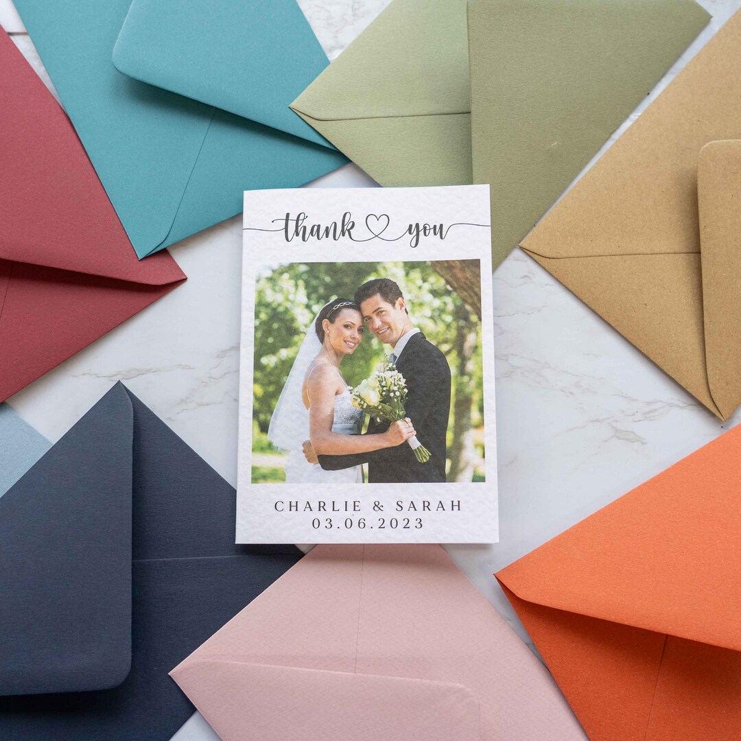 Personalised Wedding Thank You Cards, Wedding Thank You Cards With ...