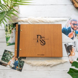 Libro degli ospiti per matrimonio in legno, tema rustico, Libro degli ospiti per matrimonio in legno personalizzato Libro degli ospiti rustico, bosco tradizionale, legno alternativo