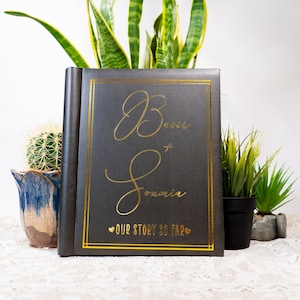 Personalisiertes Fotoalbum, selbstklebendes Erinnerungsalbum, Kunstleder Scrapbook Album, Traditionelles Fotoalbum, Familienalbum, Hochzeitsalbum