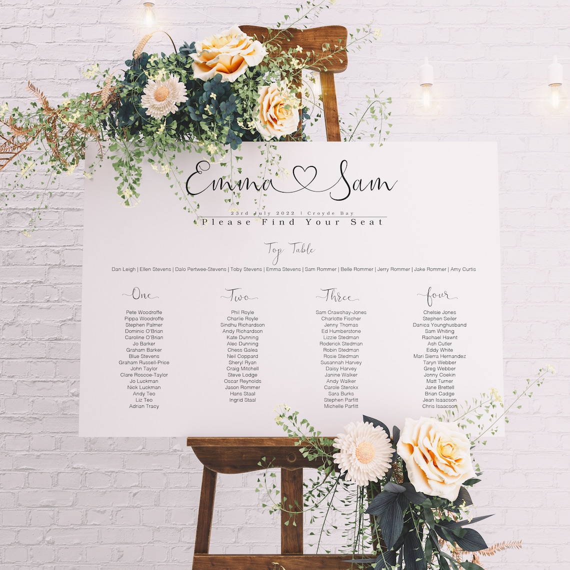 Personalised Wedding Table Seating Plan Wedding Seating - Etsy UK