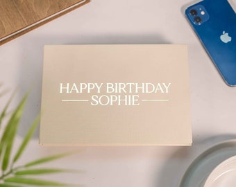 Precious Happy Birthday Video Book, Linen Book Video Album With Built In Screen, Birthday Gift, Anniversary Gift, Personalised Linen Book