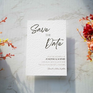 Hammered Textured Save The Date, Premium Quality Wedding Invite