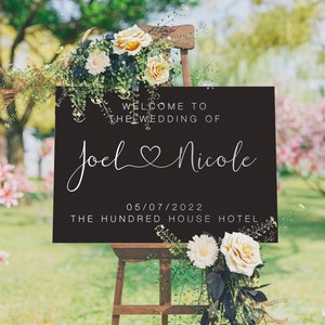 Wedding Welcome Sign, Heart Design, A1, A2, Wedding Decor, Personalised Wedding Sign, Wedding Gift, Welcome Wedding Board image 9