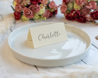 Ivory Place Cards, Hammered Textured Name Cards, Place Settings, Wedding Name Cards, Wedding Place Cards, Guest Seating, Premium Quality