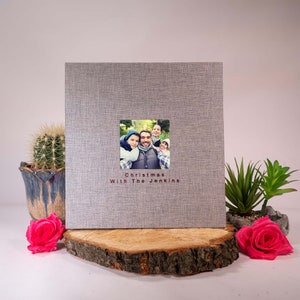 Personalised Large Linen Photograph Album, Self-adhesive with sleeves, Couple, Memories, Travel, Wedding, Anniversary, Family, Photo Album