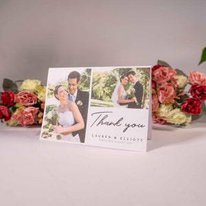 Traditionelles Design Hochzeit Dankeskarten, Einfache Große Foto Dankeskarten Mit Umschlägen, Einfache Hochzeit Dankeskarten, Hochzeitsfoto