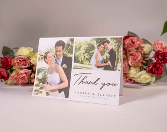 Traditionelles Design Hochzeit Dankeskarten, Einfache Große Foto Dankeskarten Mit Umschlägen, Einfache Hochzeit Dankeskarten, Hochzeitsfoto