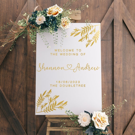 Wedding Welcome Sign, Portrait Wedding Decor, A1, A2, Personalised