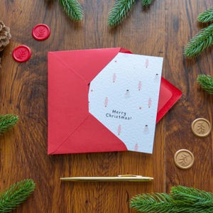 Lindas tarjetas navideñas hechas a mano, saludos de temporada, tarjetas para seres queridos, paquete múltiple de 4 u 8, árbol de Navidad, medias, regalos de Navidad
