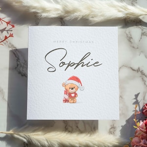 Biglietto di Natale per fidanzata, Biglietto di Natale per fidanzato, Biglietto di Natale romantico, Biglietto per fidanzata, Biglietto per orsacchiotto carino, Orsacchiotto di Natale