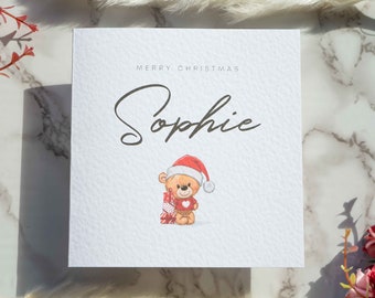 Girlfriend Christmas Card, Boyfriend Christmas Card, Romantic Christmas Card, Girlfriend Card, Cute Teddy Bear Card, Christmas Teddy Bear