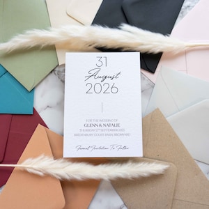 Hochzeit Save The Date, Hochzeitseinladungen, Hochzeitskarten, Modern Save The Date, Save Our Date, Stilvolle Save The Date Postkarte, Florenz